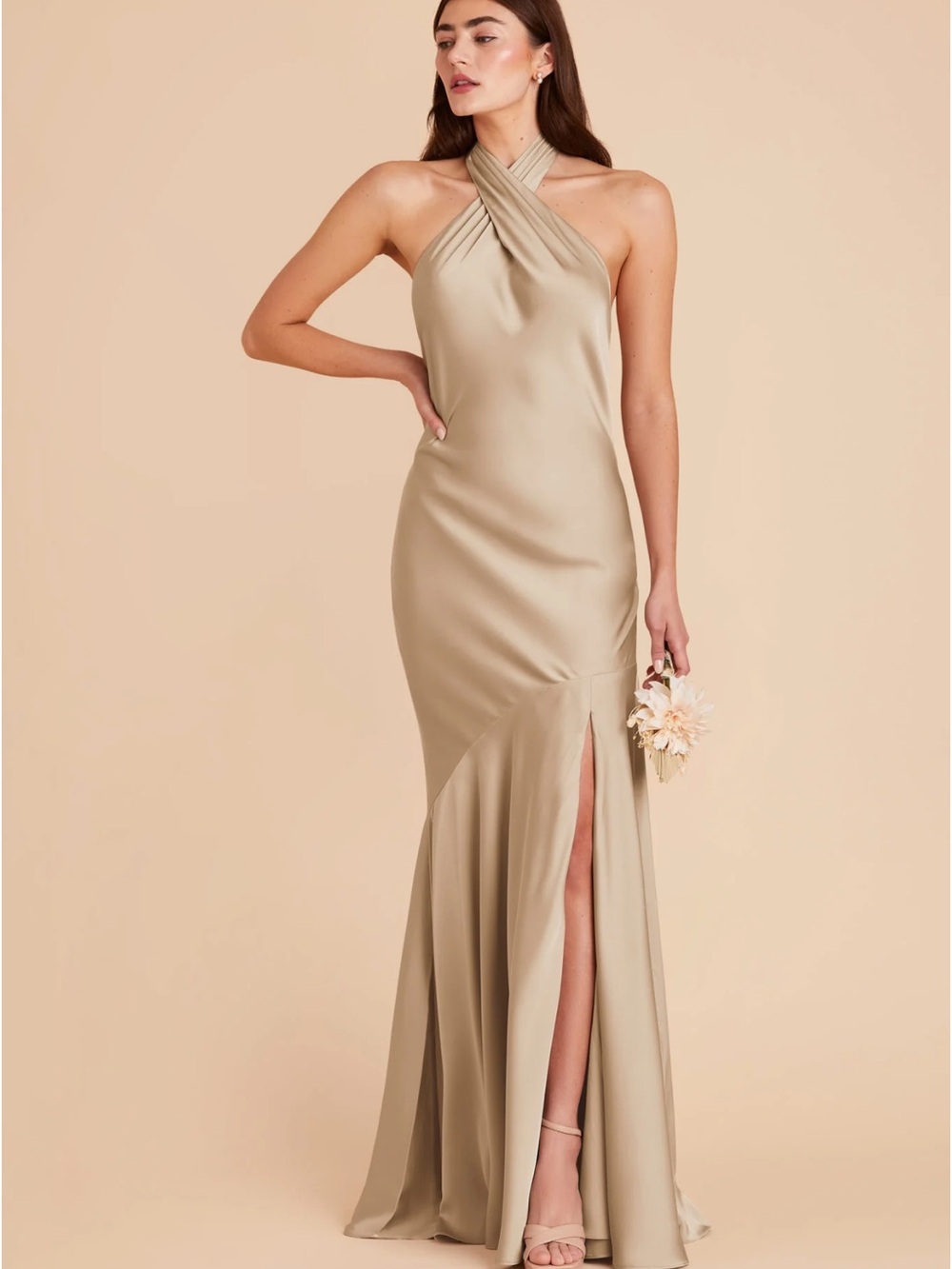 Birdy Grey Stephanie Dress
Matte Satin Neutral Champagne